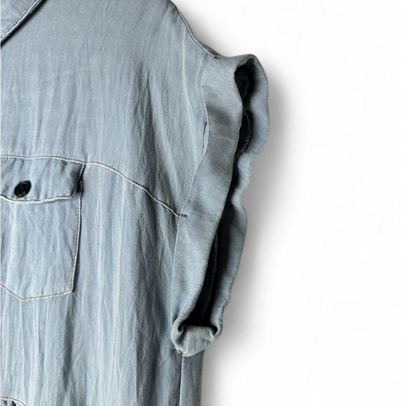 VICI Sunol Chambray Dress | Tiered Button Down | Relaxed Fit | Women’s L | NWOT - Picture 10 of 13